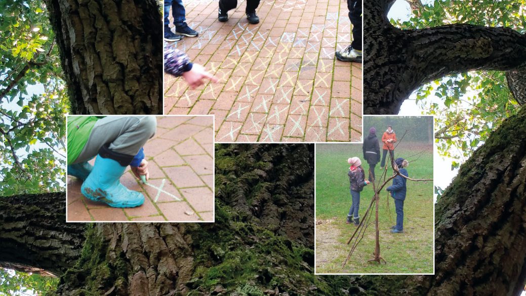 Kinder spielen im Freien und lernen über GWÖ